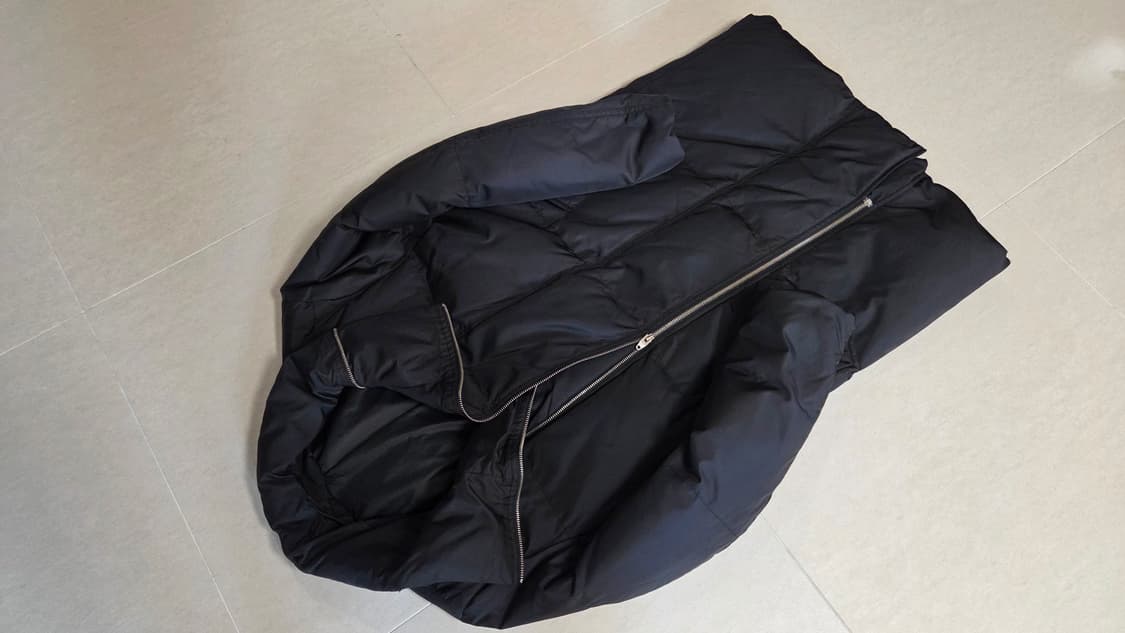 솔리드 옴므 더블 지퍼 하이넥 구스 다운 롱패딩 상품이미지5