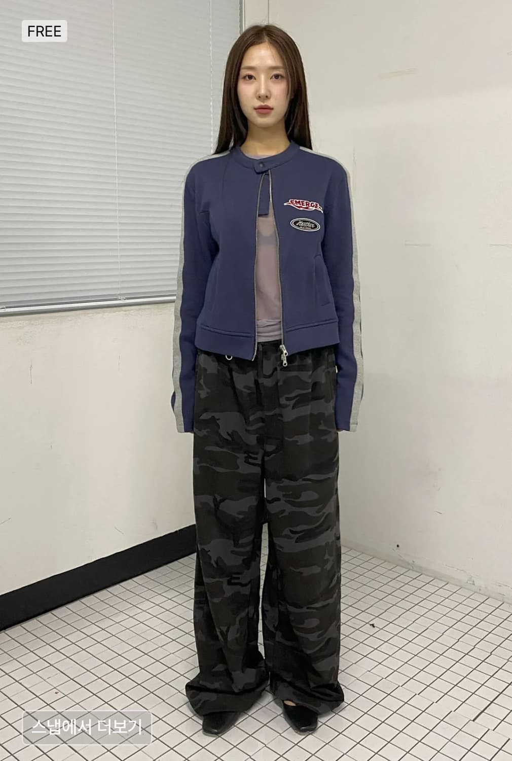 (미착용 새상품) 밀로우먼 트랙 져지 레이서 자켓 (딥블루) 상품이미지6