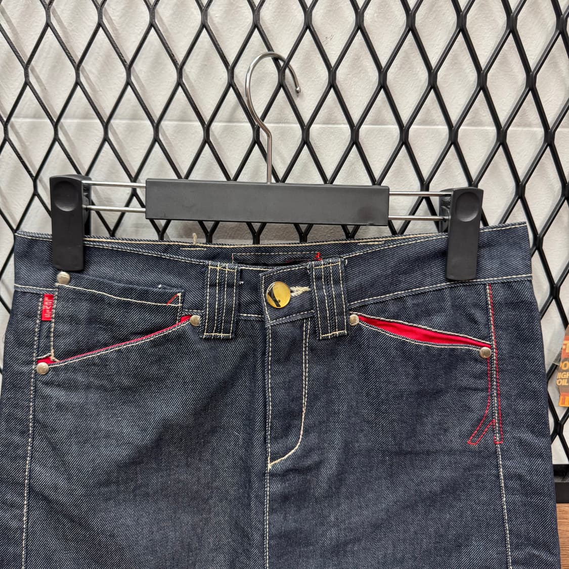 00s 리바이스 엔지니어드 데님 숏 스커트 후면 투포켓 포인트 중청 상품이미지3