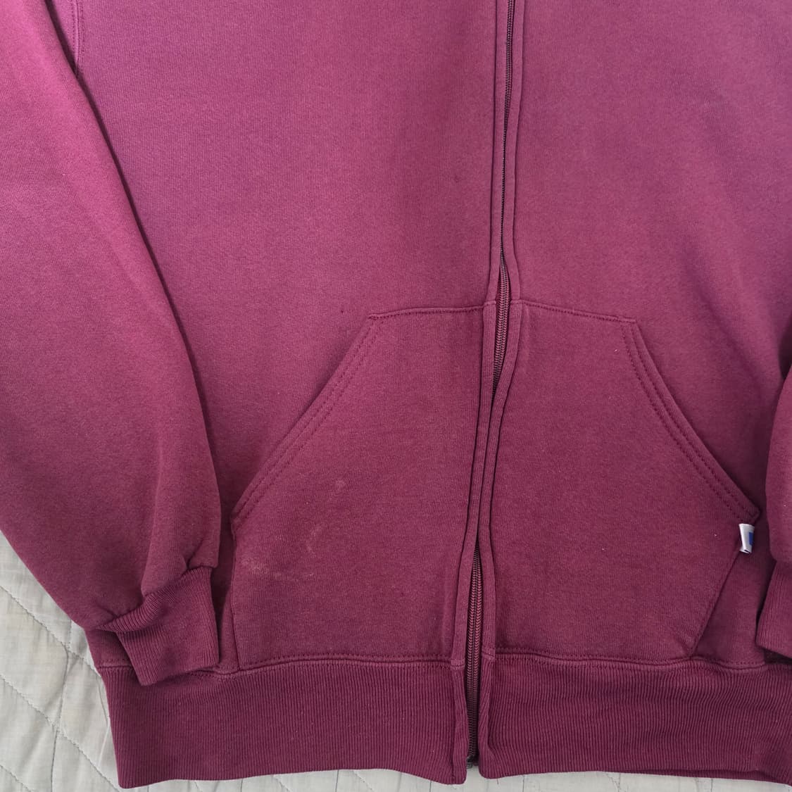 [L] 90s 빈티지 러셀 애슬레틱 후드집업 퍼플/버건디/레드 상품이미지2