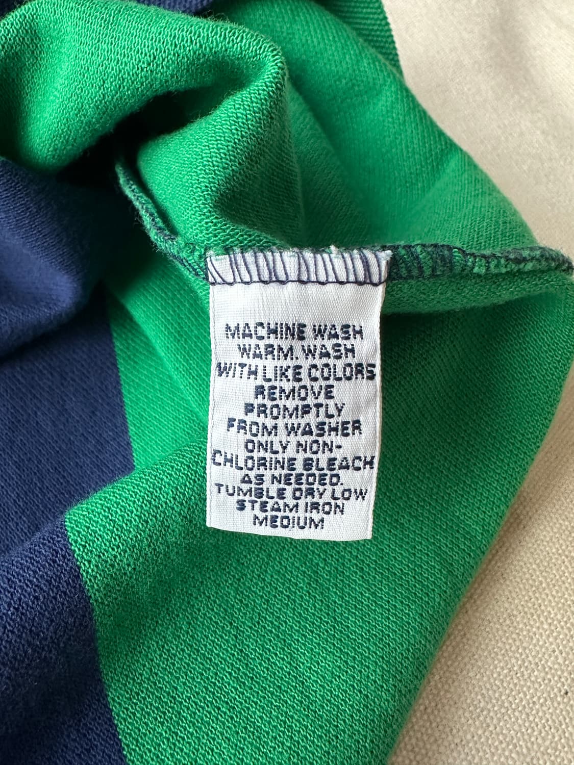 폴로 랄프로렌 스트라이프 반팔 피케 카라티 L made in USA 상품이미지6