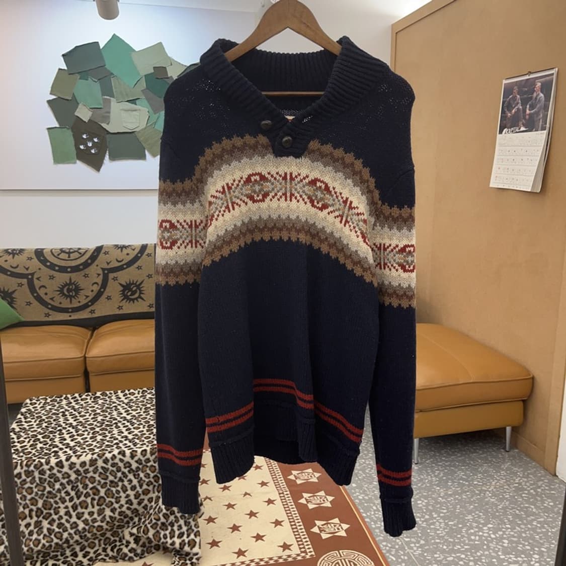 리바이스 노르딕 울 코위찬 홀리데이 숄카라 니트 L C08784 상품이미지3