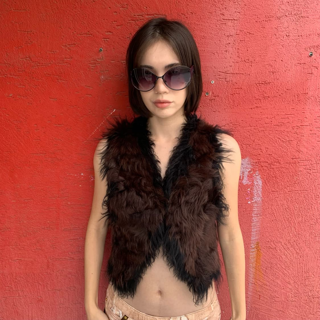 vintage양면 퍼조끼 상품이미지1