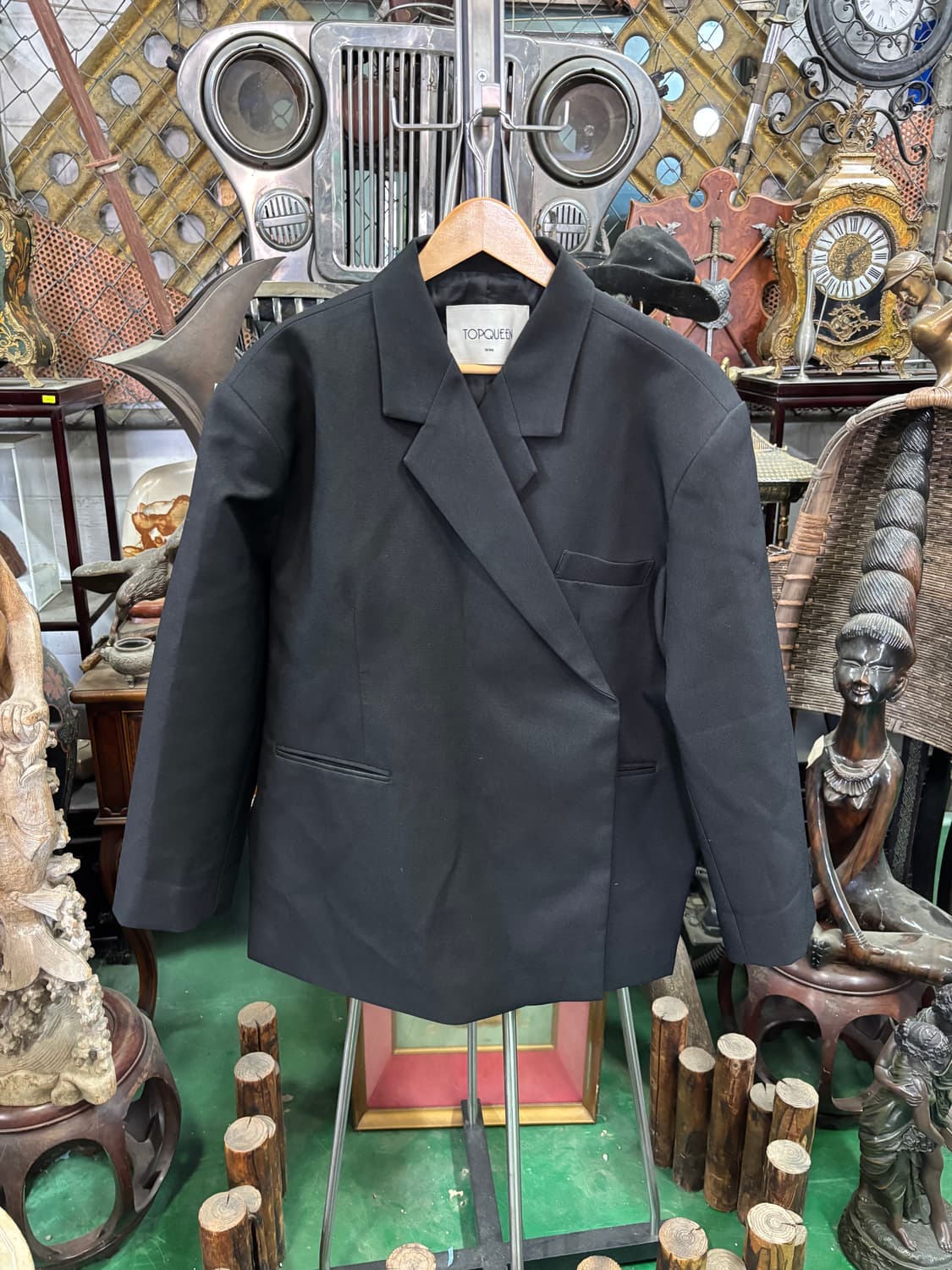 탑퀸(TOPQUEEN) 오버사이즈 더블 브레스티드 블레이저 자켓 상품이미지1