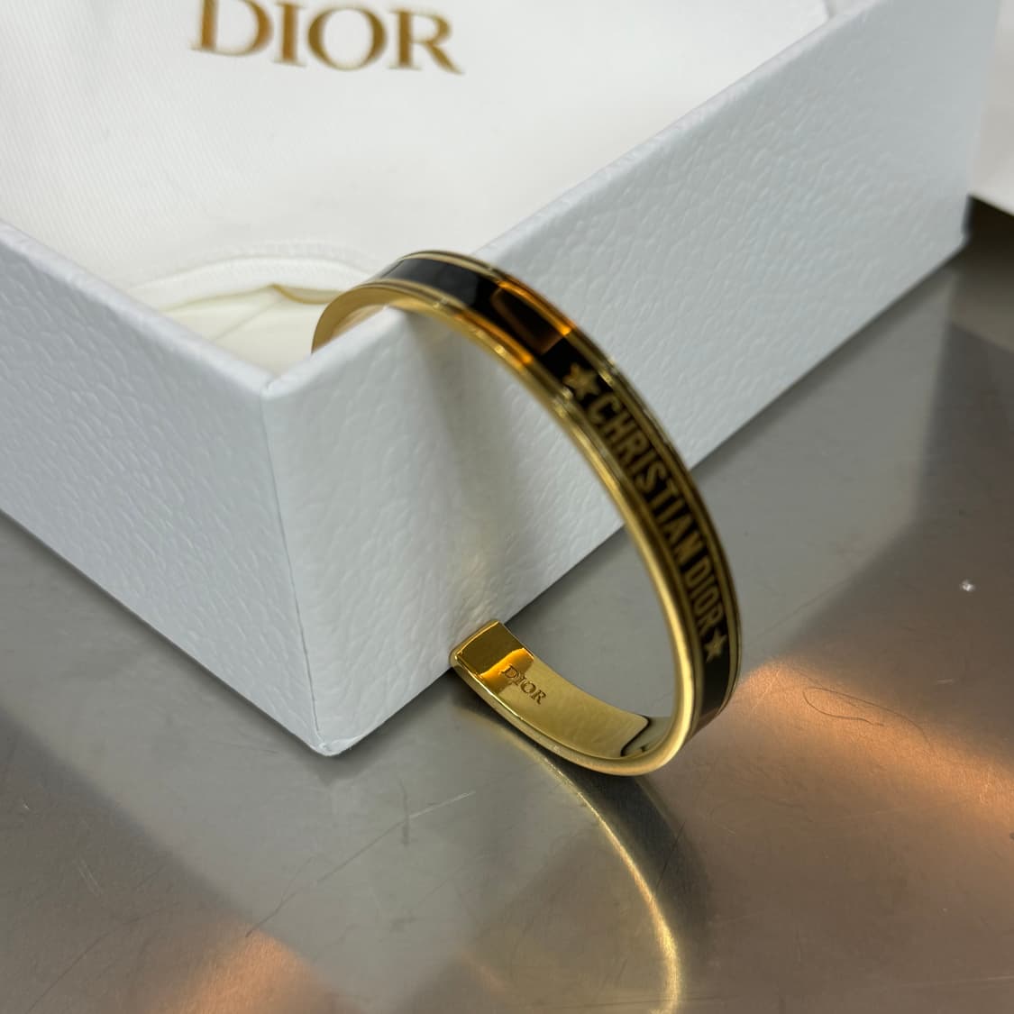 [리오브] 디올 코드 뱅글 금장 락커 팔찌 상품이미지4
