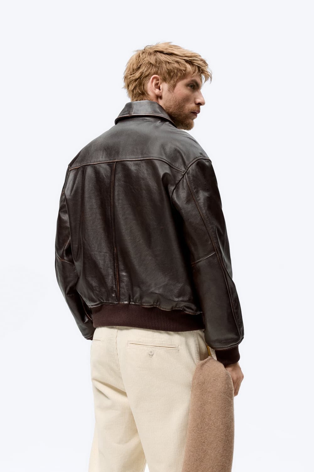 자라 포켓 레더 자켓 소가죽 A-2 자켓 상품이미지4