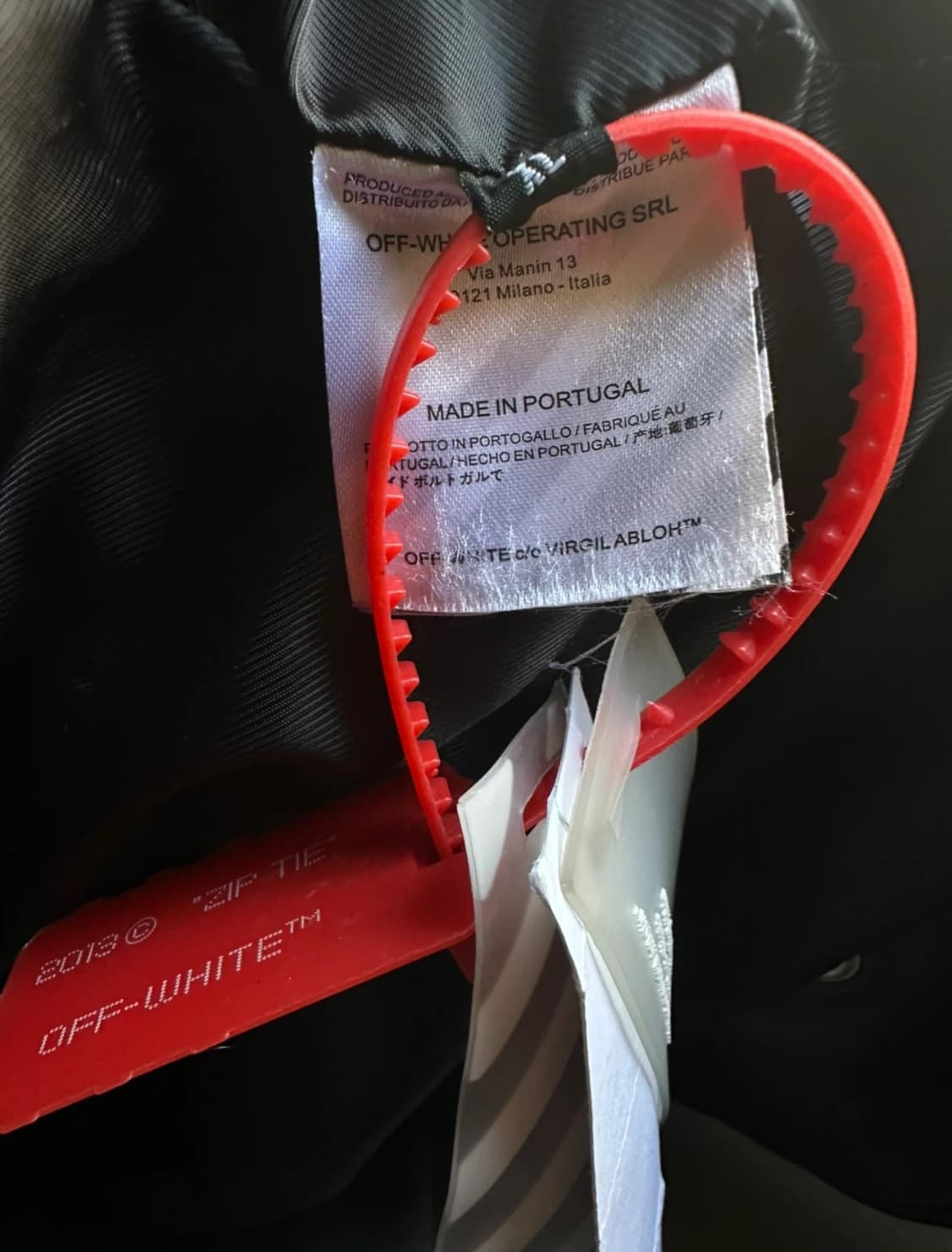 오프화이트 가죽 라이더 자켓 블랙 상품이미지8