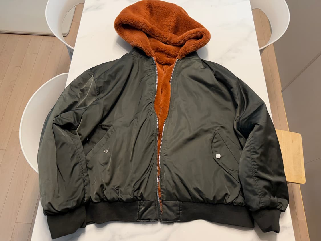 자라 퍼 양면 패딩 L 정품 상품이미지5