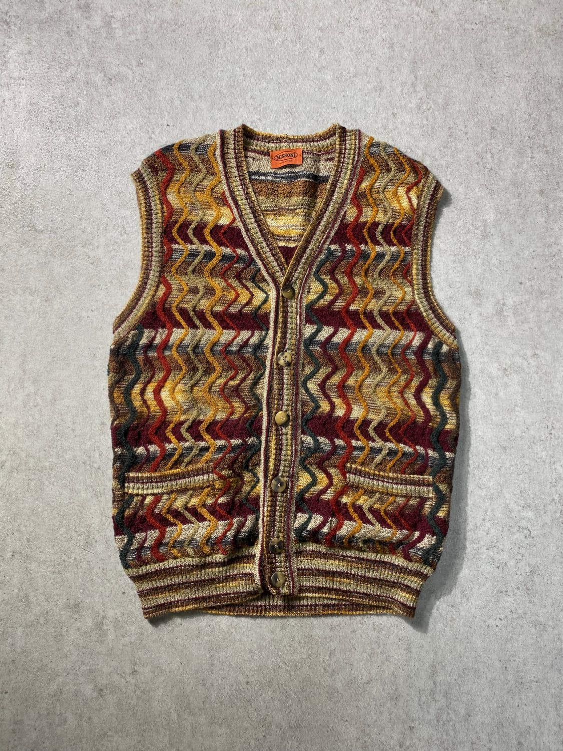 [50] 90s MISSONI 미쏘니 에스닉 울 니트 베스트 상품이미지1