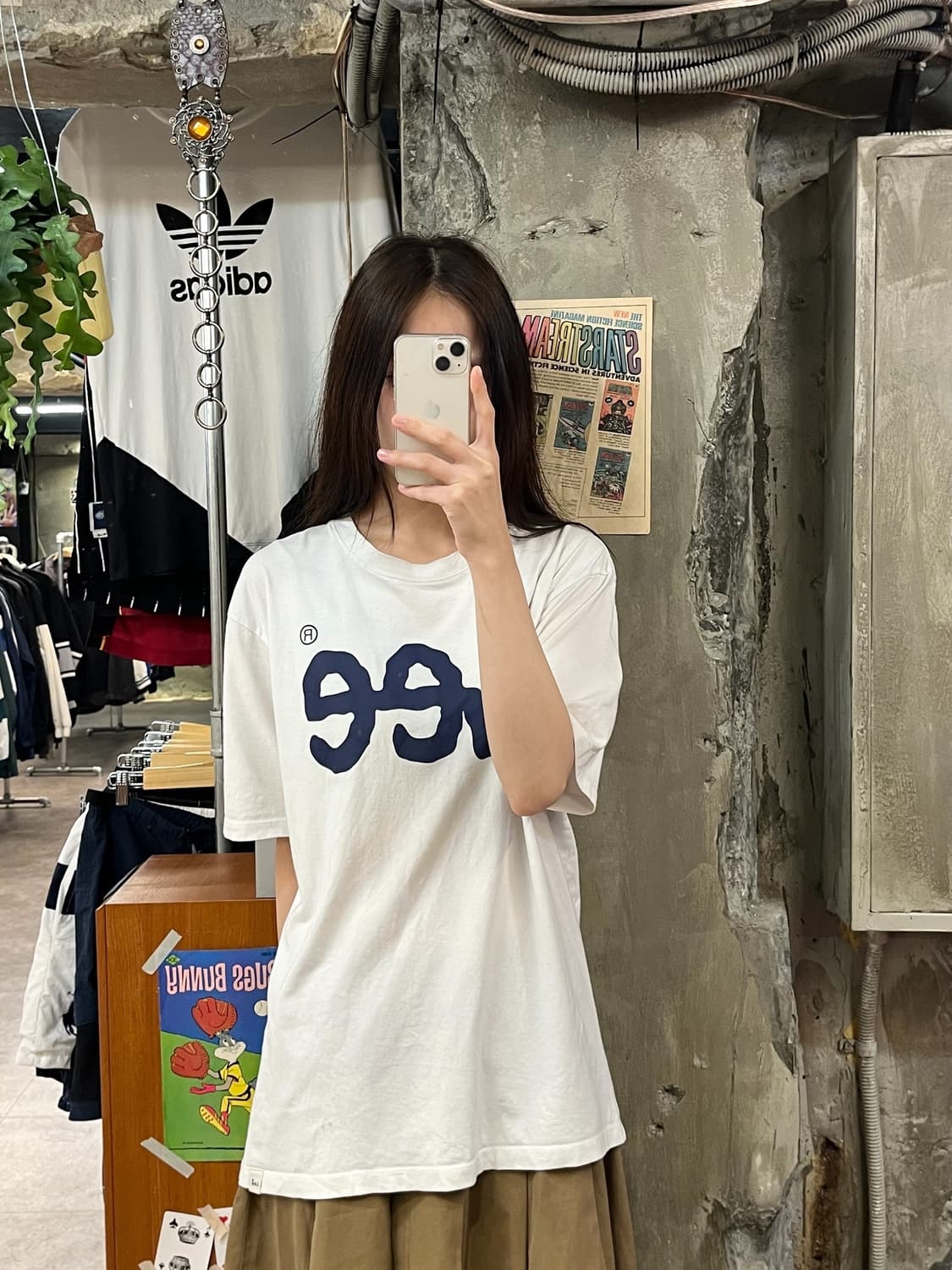 리 반팔티 화이트 M #csz465 상품이미지2