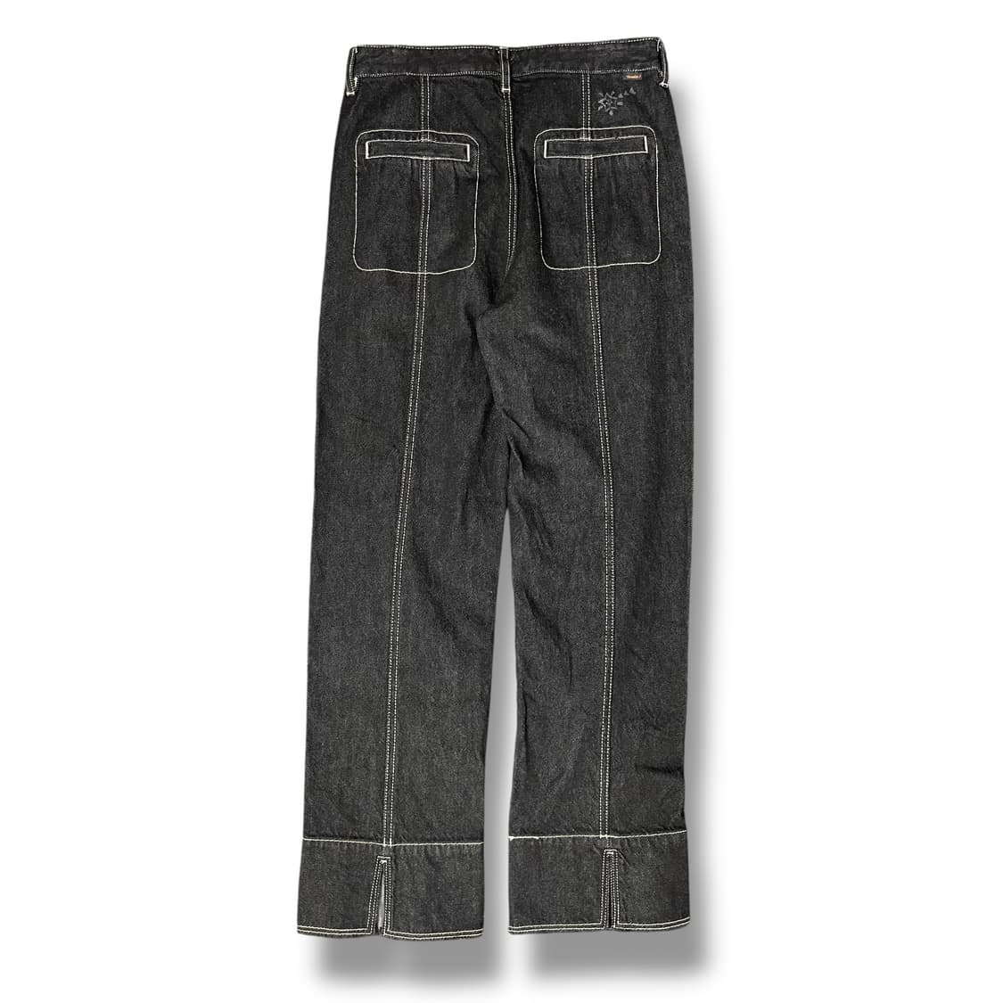 (29) 써스데이아일랜드 유니크 롤업 스티치 흑청 데님 팬츠 M 상품이미지2