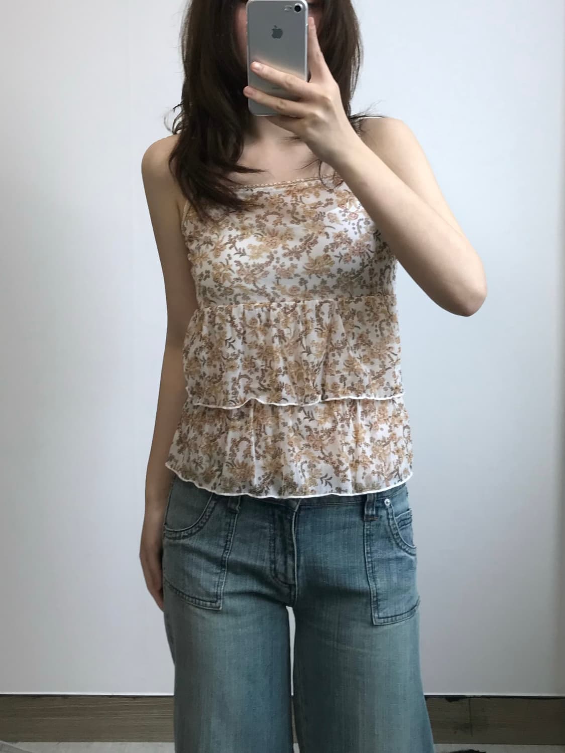 빈티지 플라워 캉캉 슬리브리스 블라우스 상품이미지1