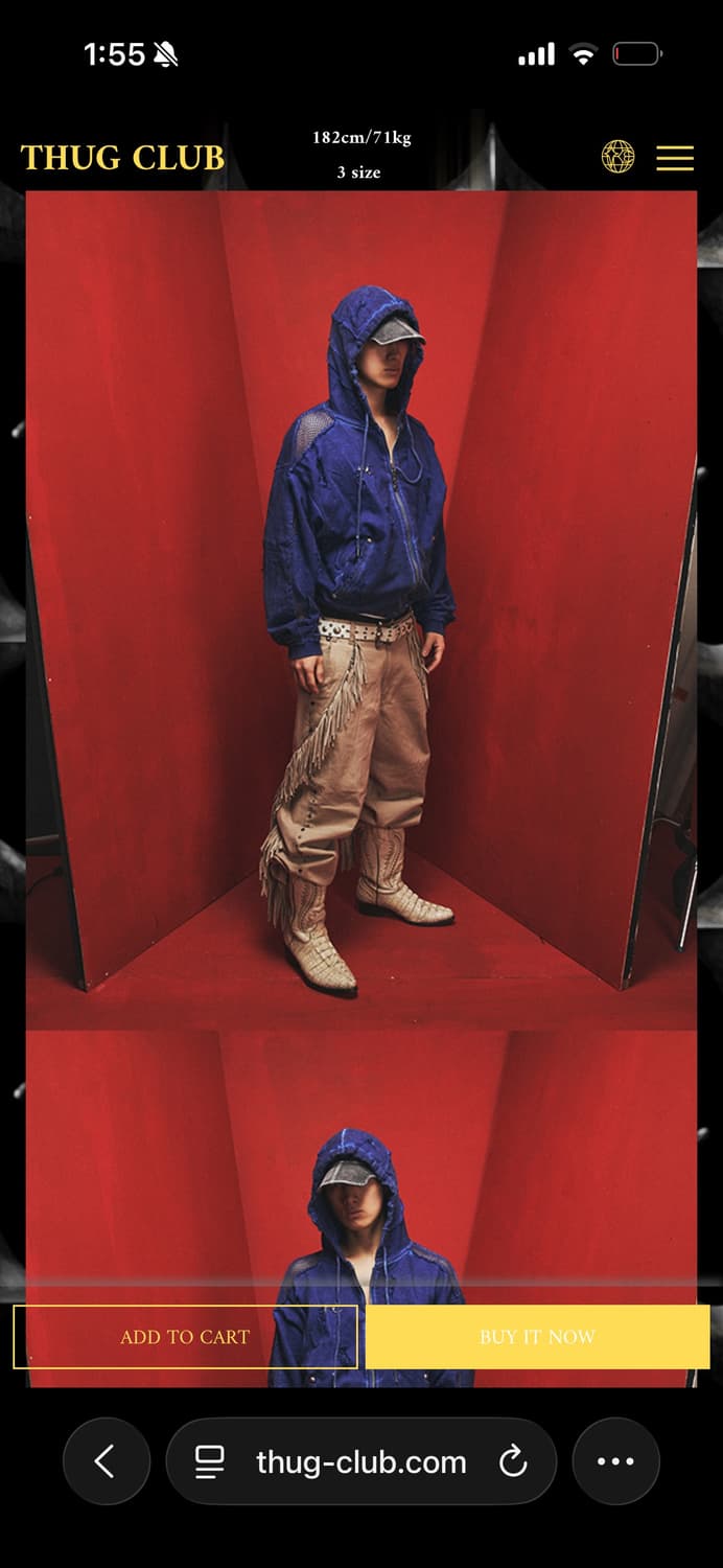 Thug Club 캐슬 카우보이 블랙 팬츠 2사이즈 상품이미지3