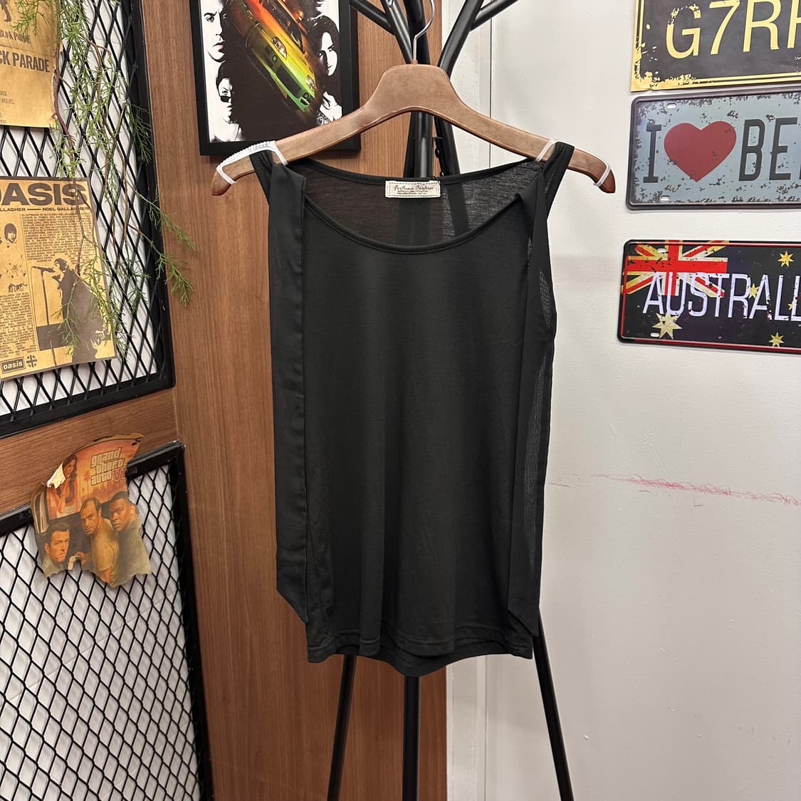 Black Tie Detail Sleeveless Top  상품이미지1