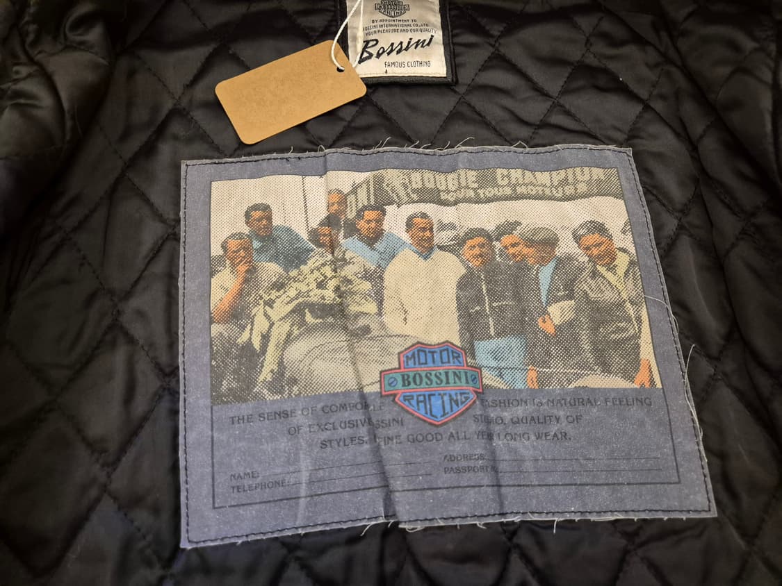 90s BOSSINI 램스킨 봄버 상품이미지8