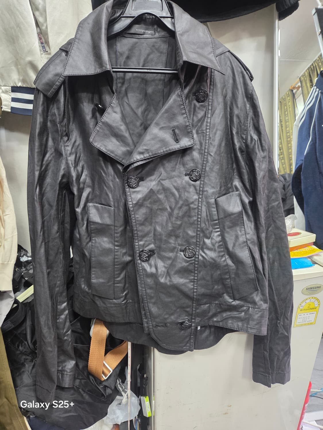 우영미 블랙코팅자켓 상품이미지1