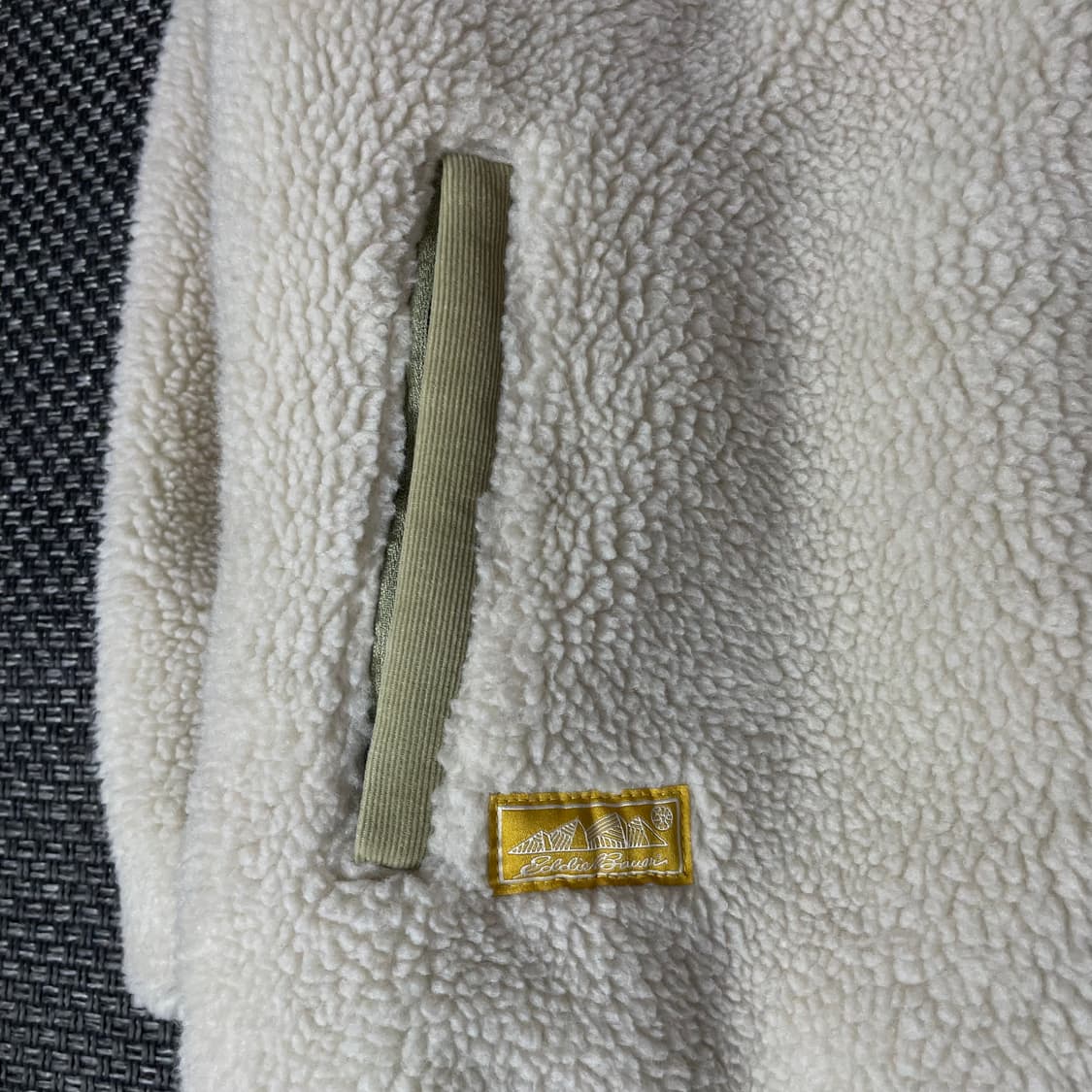 에디바우어 아이보리 뽀글이 롱 플리스 자켓 L 상품이미지4