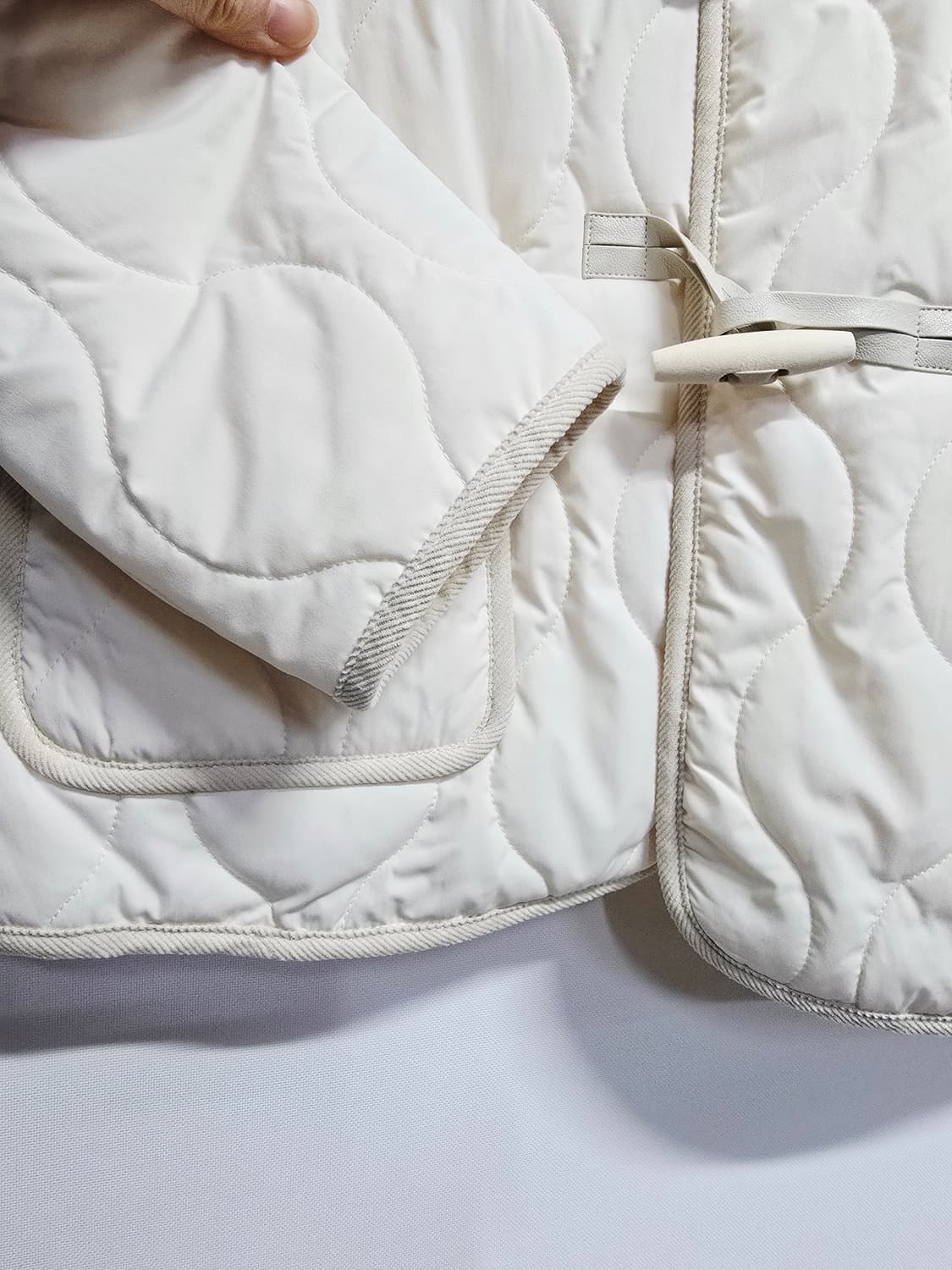 새상품 어반랩 아이보리 퀼팅 자켓 경량패딩 상품이미지4