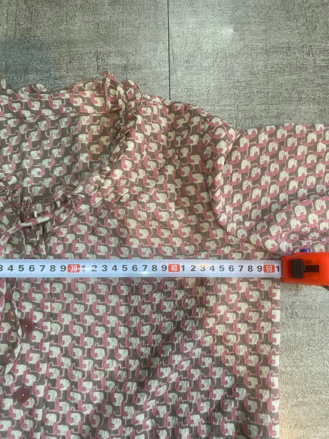 일본빈티지 하구미모리걸 달천깔페어리 잔꽃플라워 타이블라우스 상품이미지2