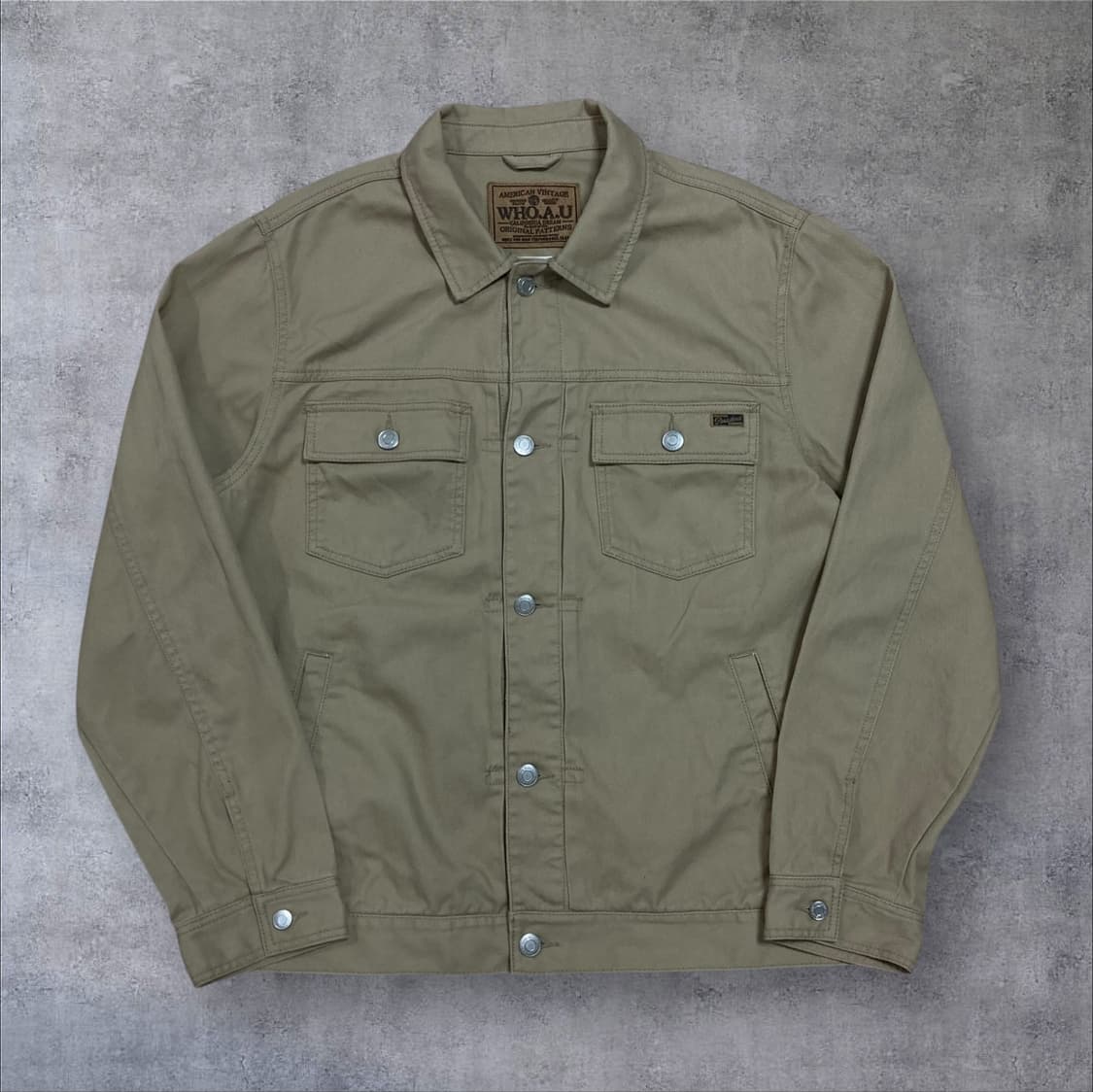 후아유 멀티 포켓 베이지 트러커 자켓 상품이미지1