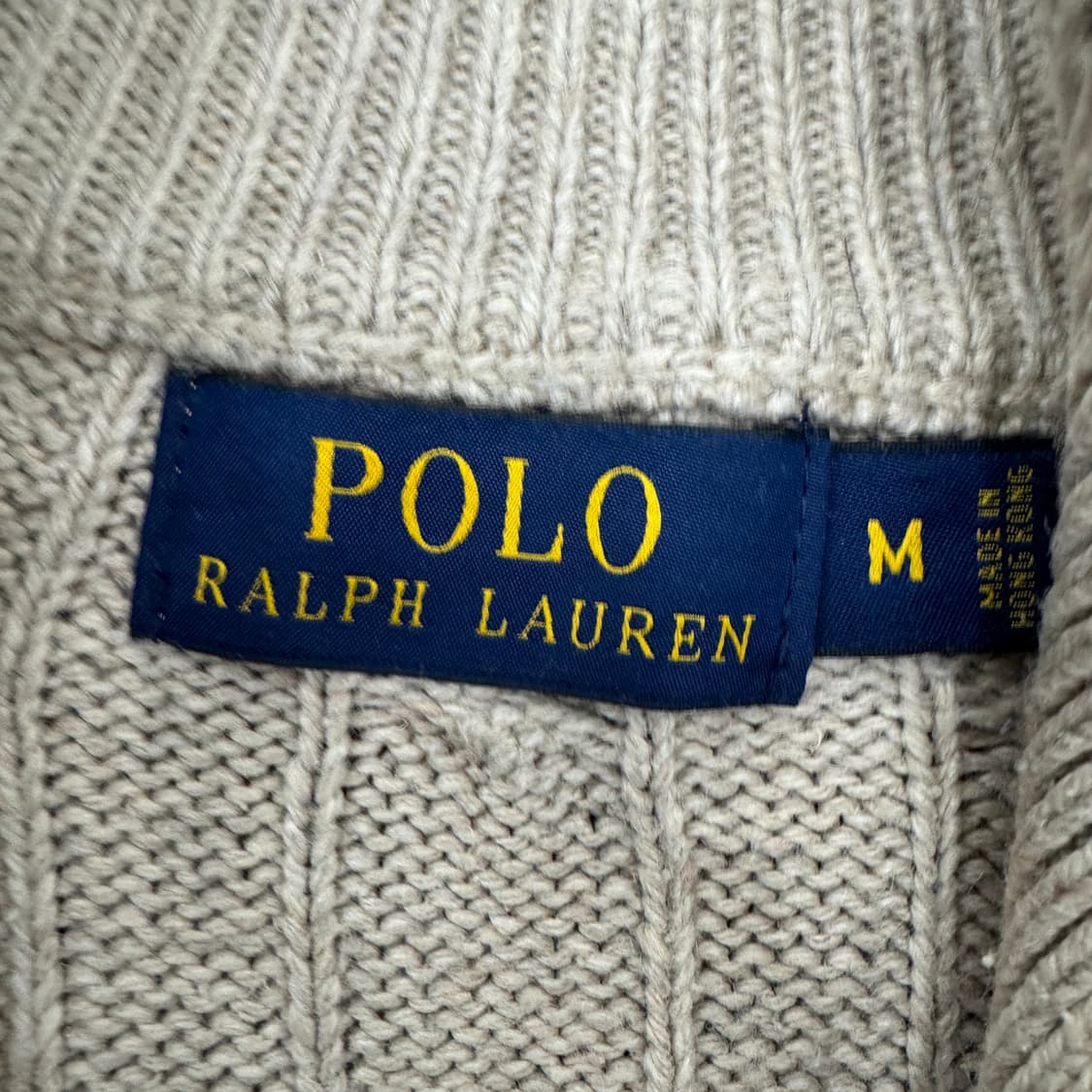 M 폴로 랄프로렌 반집업 오트밀 버튼 케이블 니트  상품이미지6