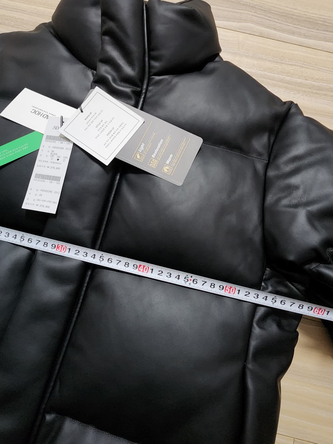 애드호크레더덕다운점퍼블랙가죽패딩100사이즈 상품이미지6