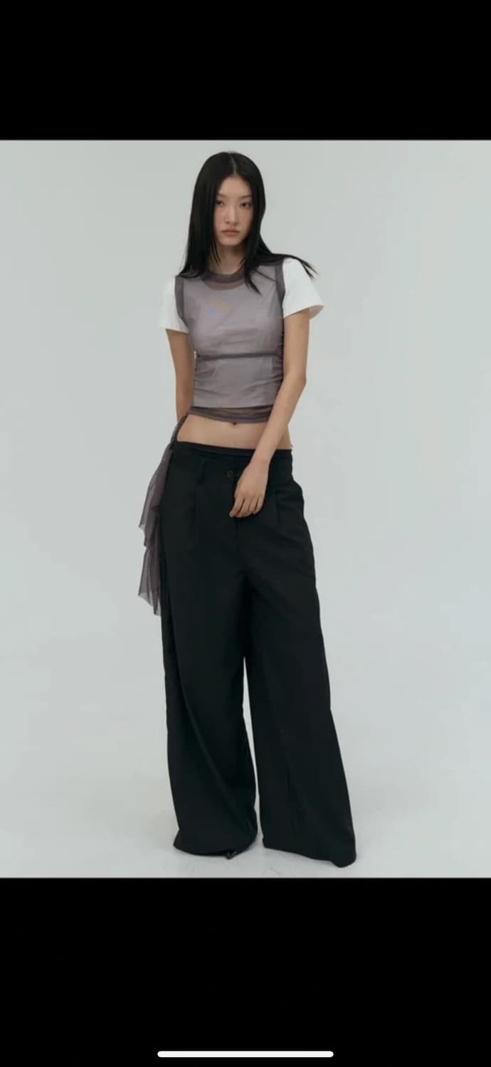 플레이스 스튜디오 시스루 프릴 셔링 레이어드  나시 상품이미지2