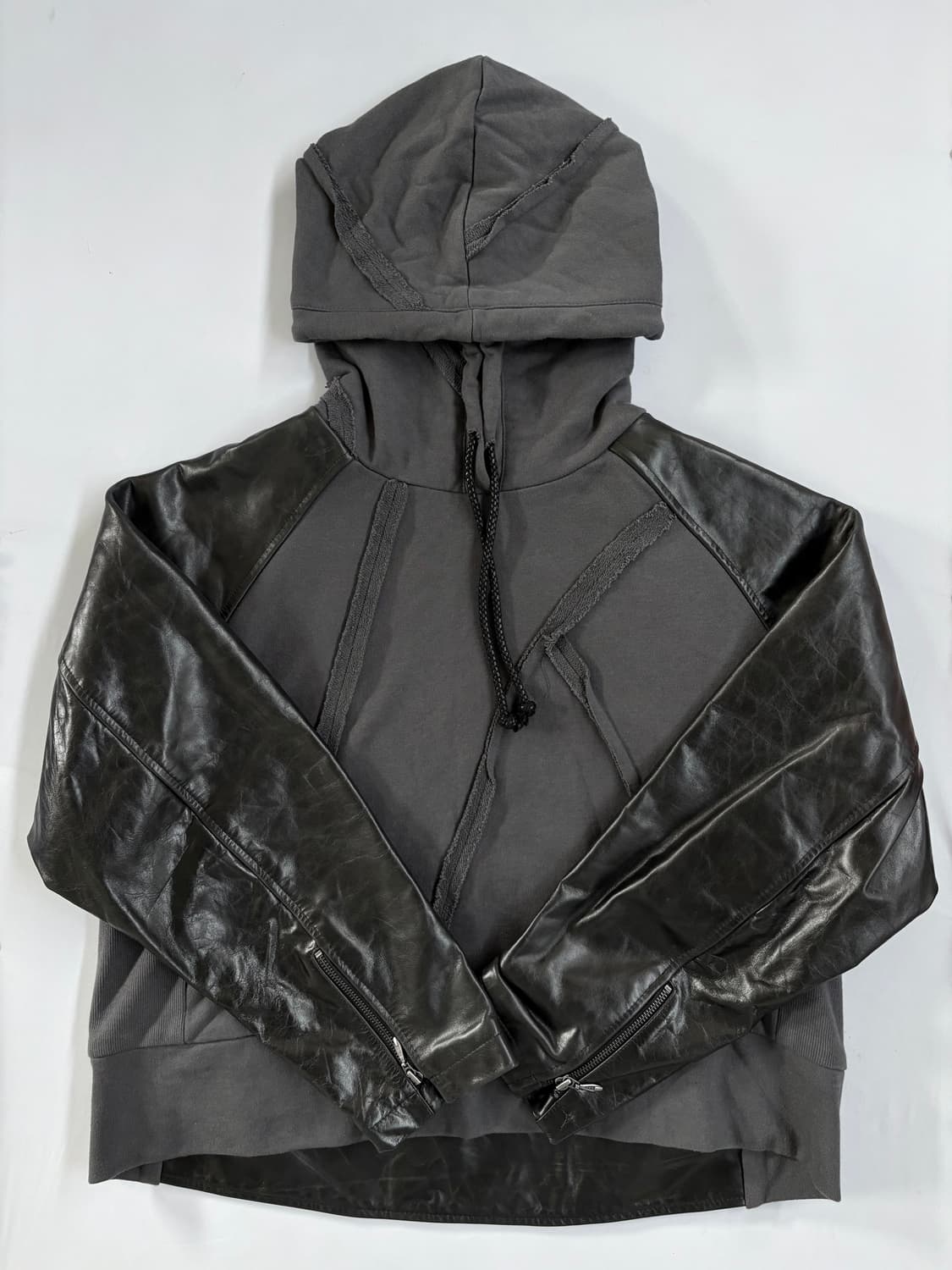 빈티지 리얼 레더 암 후드티 상품이미지2