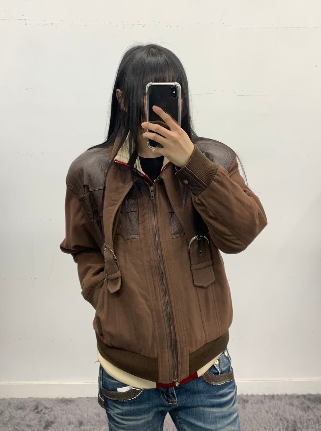 Jp 레더 울 믹스 트렌스폼 봄버 상품이미지1