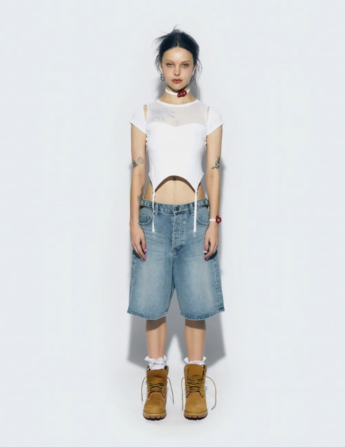 에즈이프 캘리 매쉬 티셔츠(White) 상품이미지2