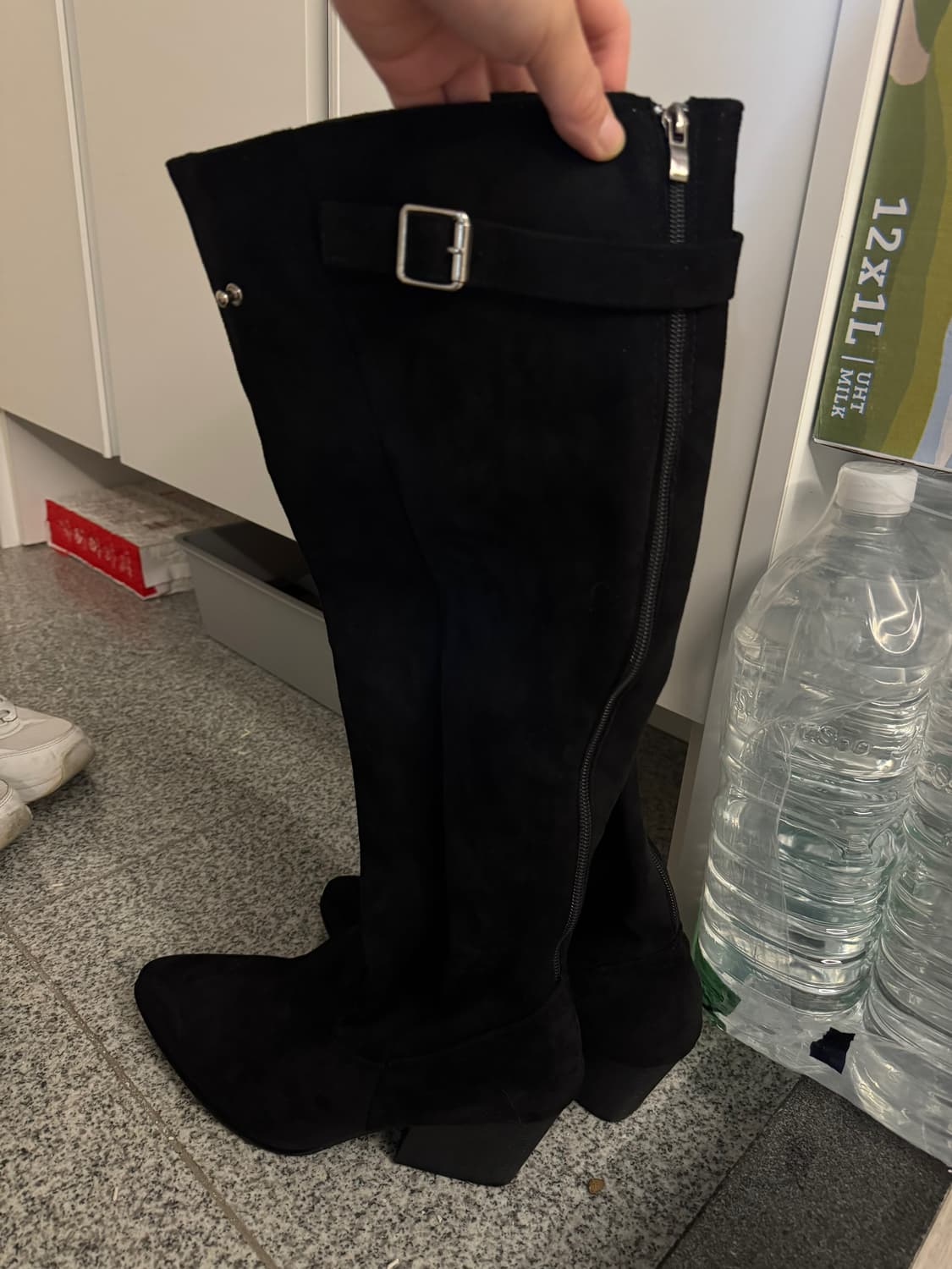 스웨이드 롱부츠 (블랙) 상품이미지2