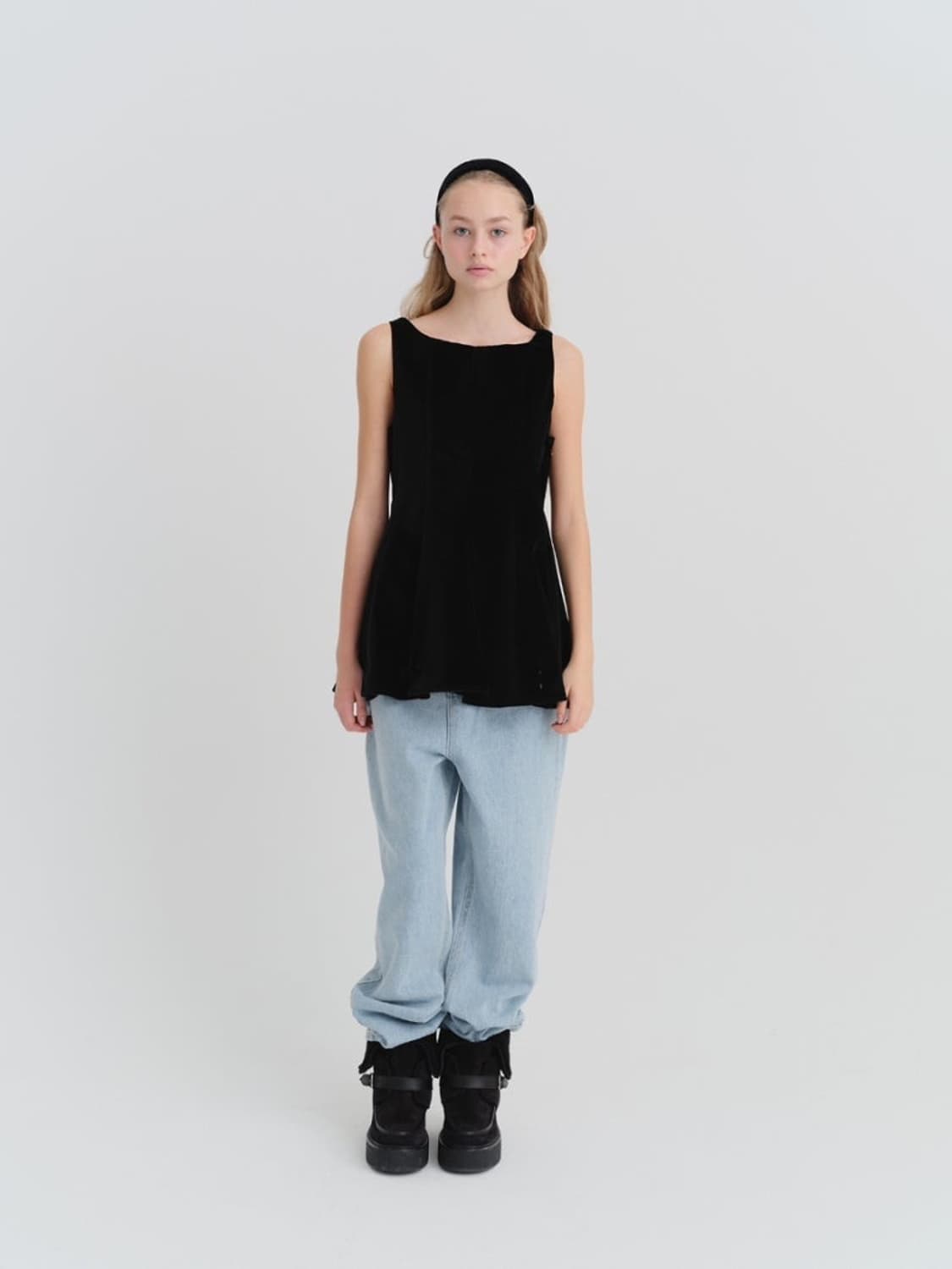 리본빛 벨벳 미니 드레스 상품이미지1