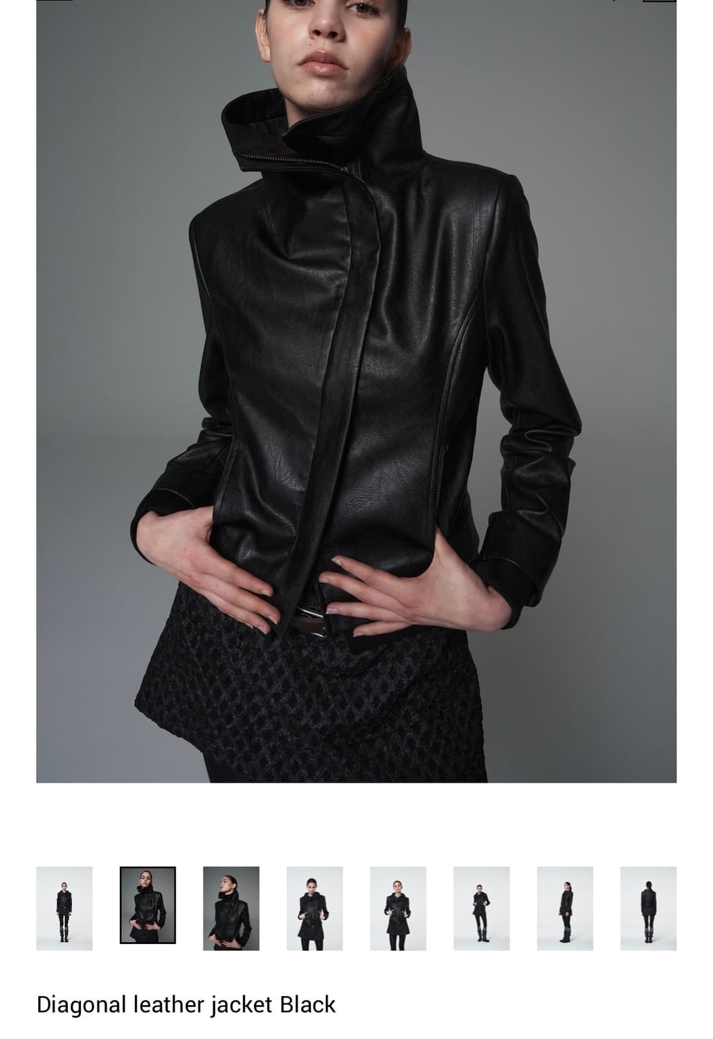 Settle for moon Diagonal leather jacket  상품이미지1