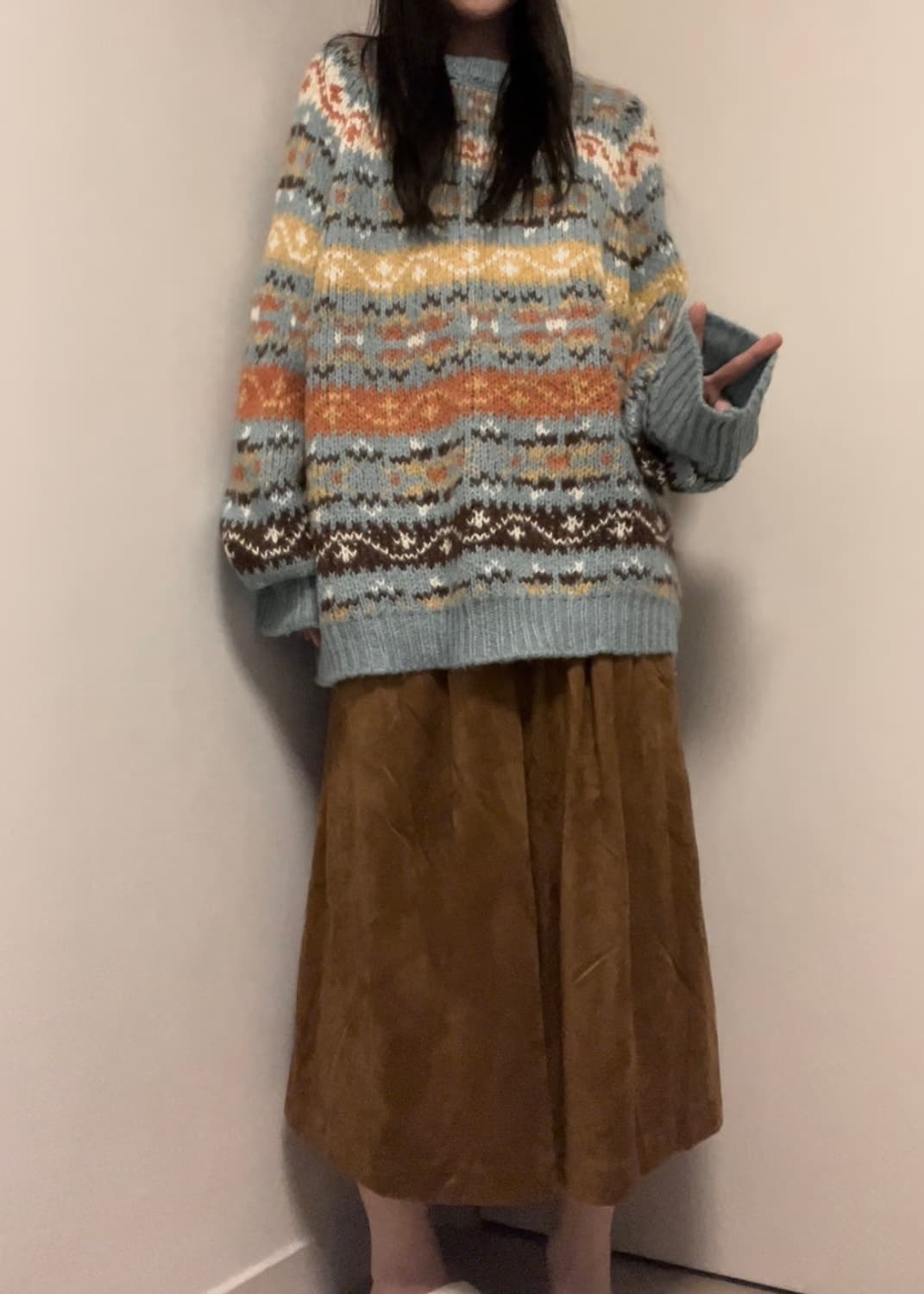 over-fit nordic pattern knit 상품이미지1