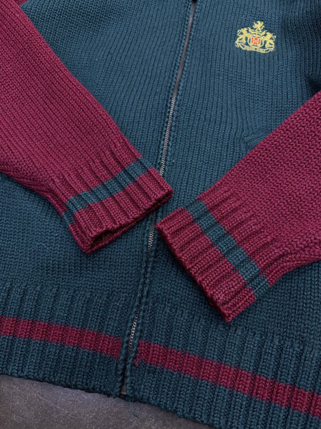 빈폴 헤비 울 자수 페이즐리 배색 니트 집업 스웨터 자켓 100 상품이미지8