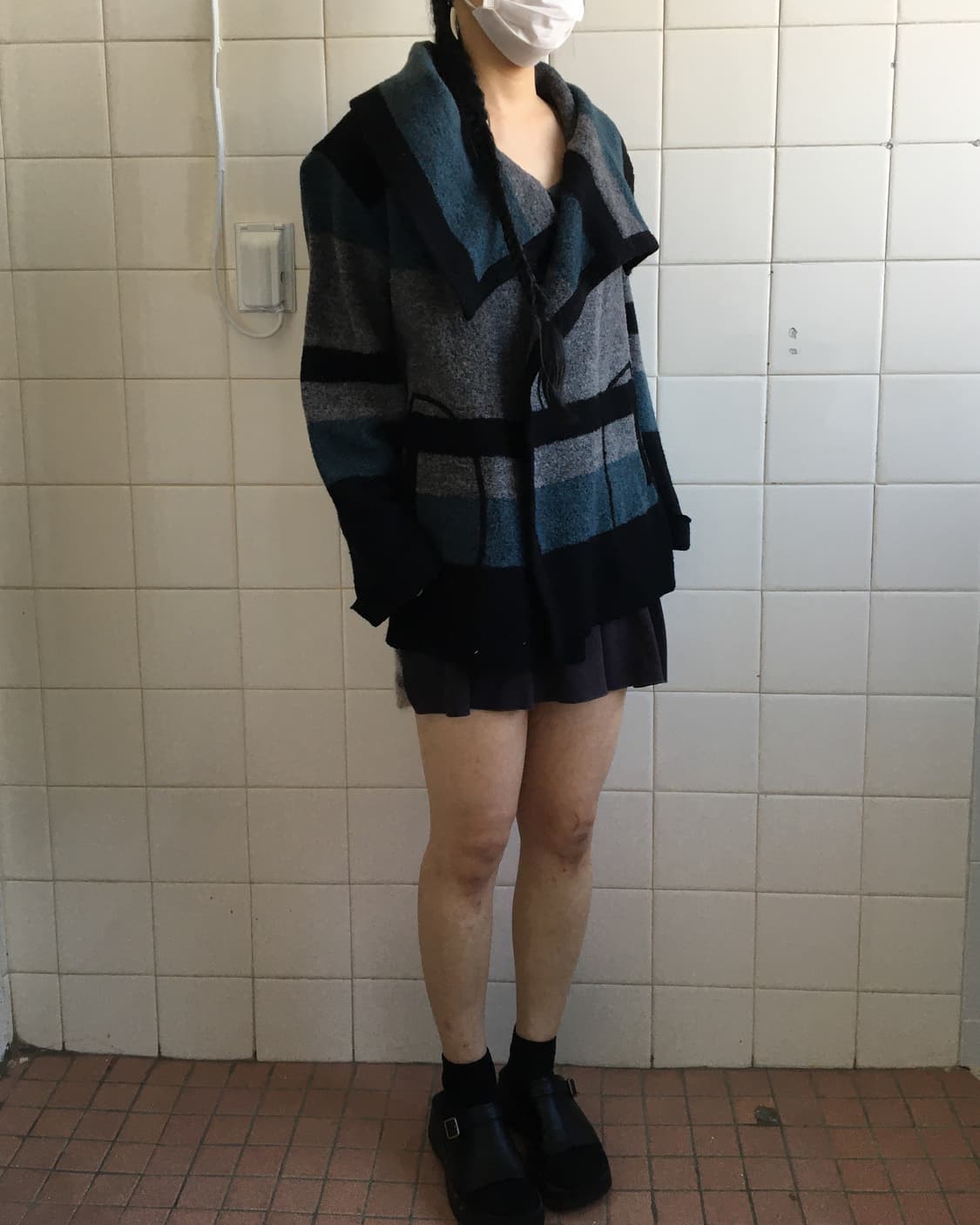 Pattern drape open cardgian 상품이미지5