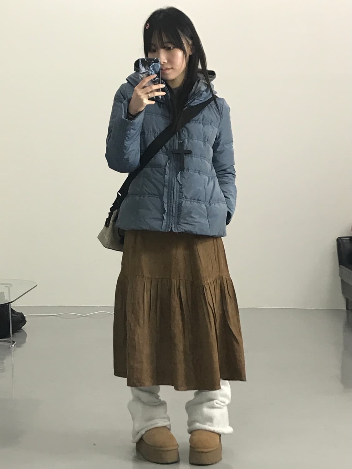  Jpn Brown Suede Midi Skirts 상품이미지4