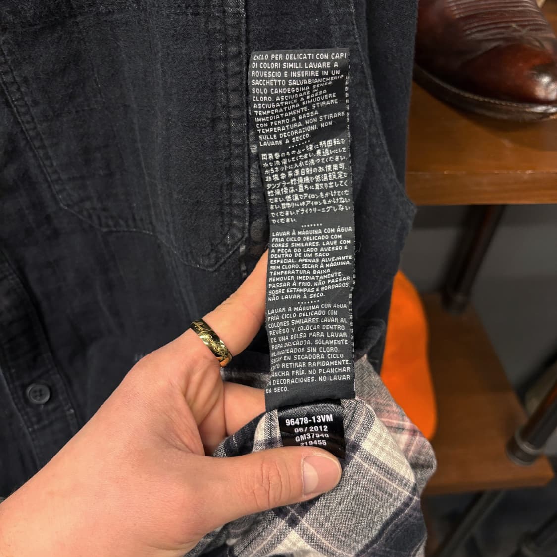 00s 할리데이비슨 Y2K 엠보싱코튼 #1 라이더 셔츠 N457 상품이미지10