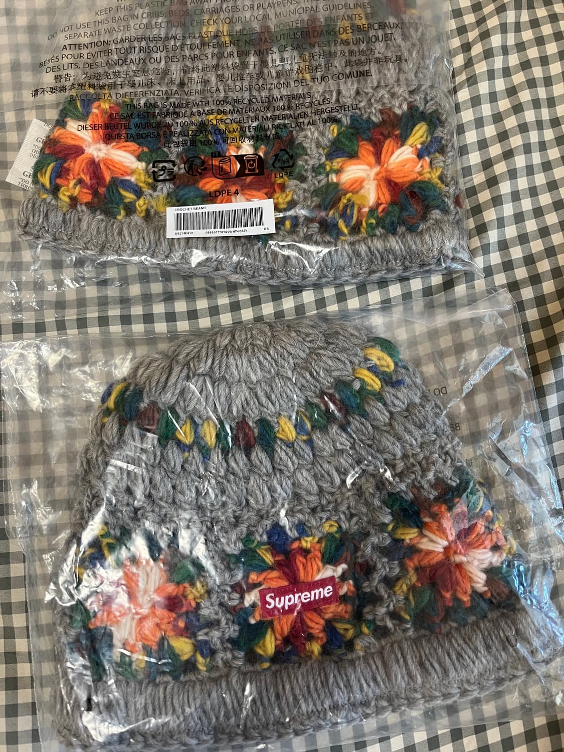 슈프림 크로셰 비니 헤더 그레이 - 25SS 상품이미지1