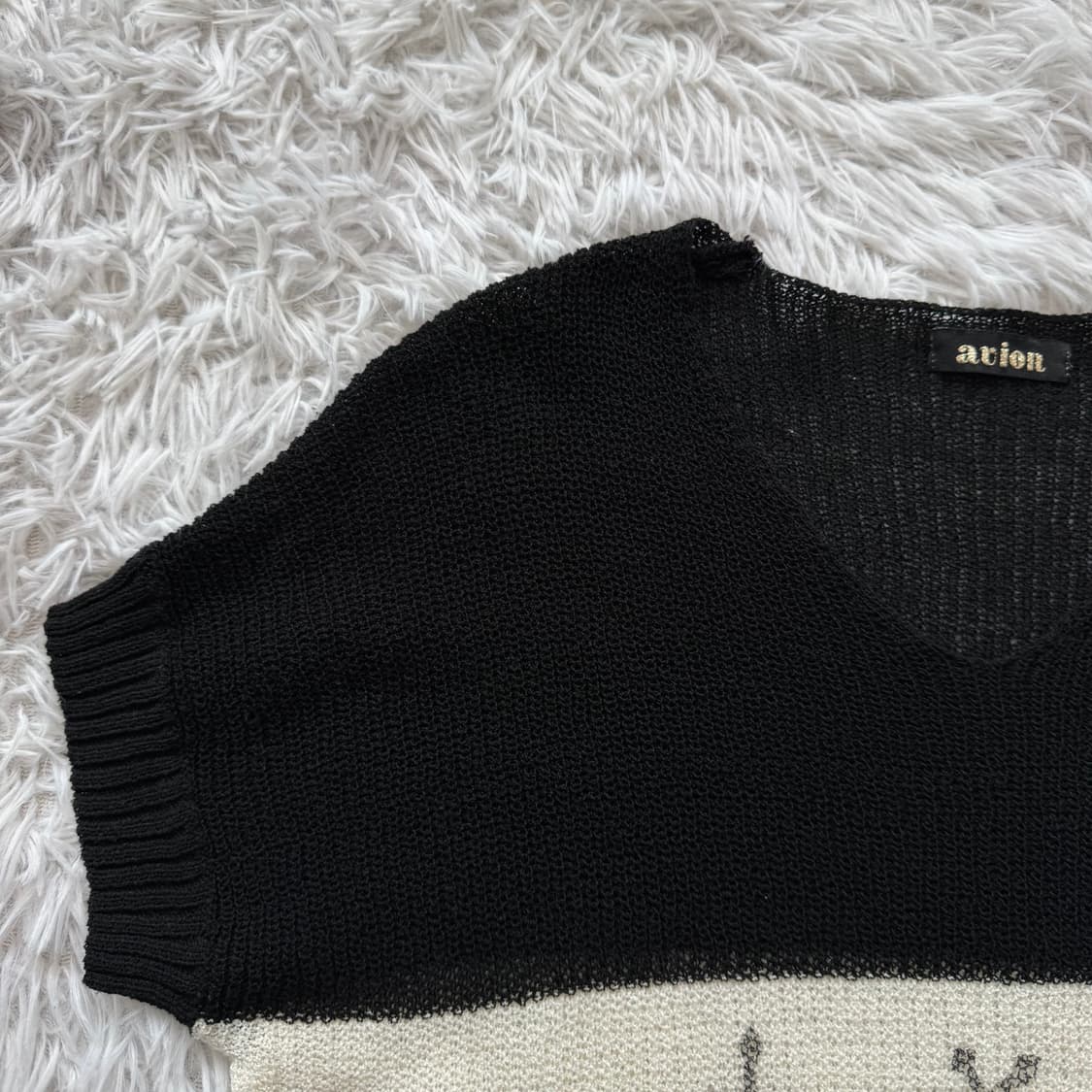 AUION 일본빈티지 y2k반팔 니트 레이어드니트 펑크 반팔니트 L 42 상품이미지1