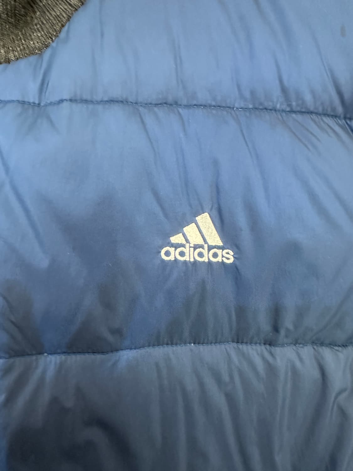 110) 아디다스 니트 슬리브 블루 다운 패딩 점퍼 상품이미지4
