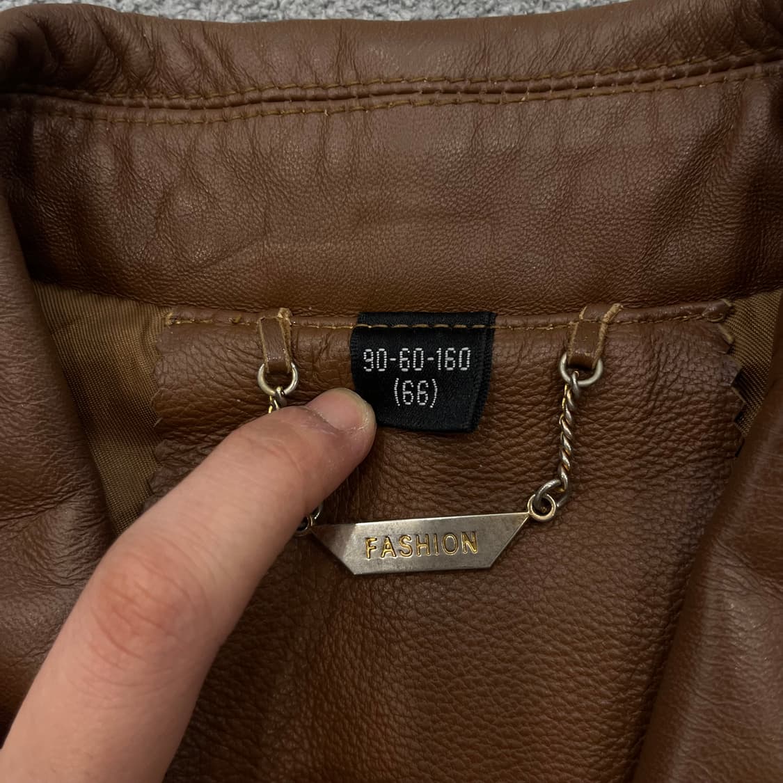 66 빈티지 양가죽 브라운 레더자켓 상품이미지5