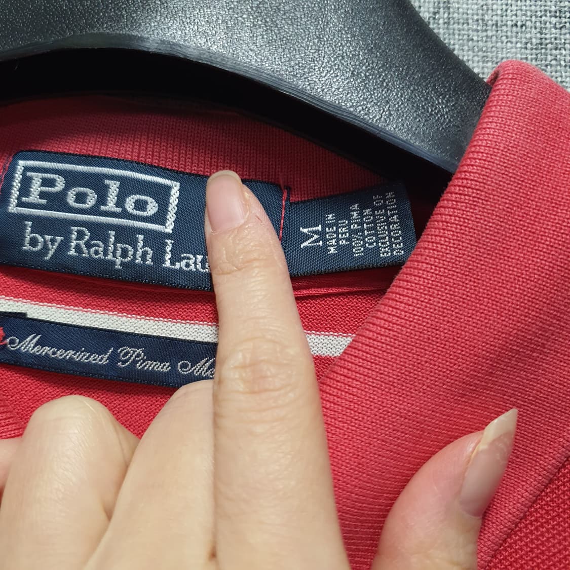 폴로 랄프로렌 스트라이프 반팔 카라티 레드  상품이미지4