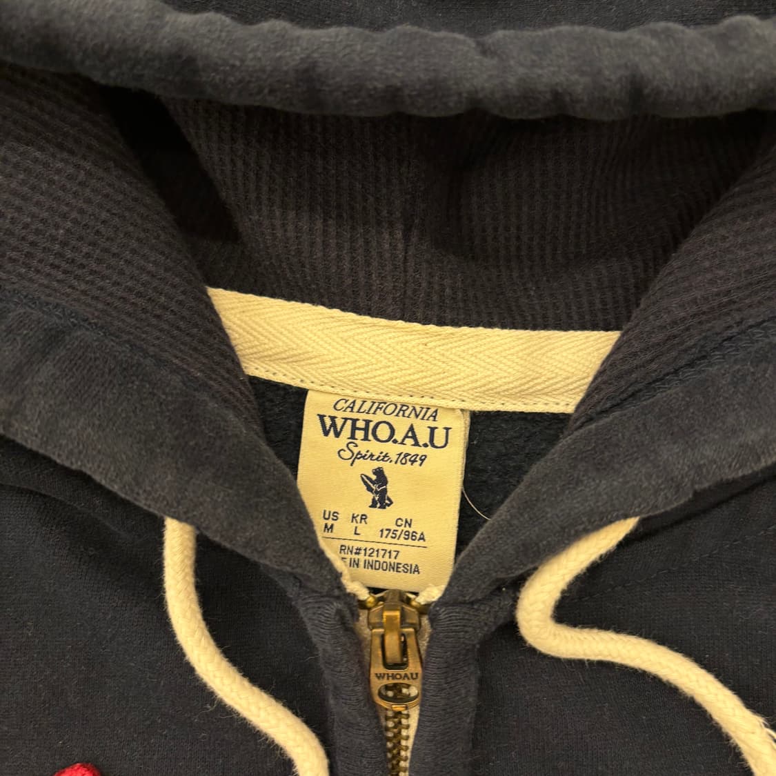 후아유 캘리포니아 네이비 후드 집업 상품이미지3