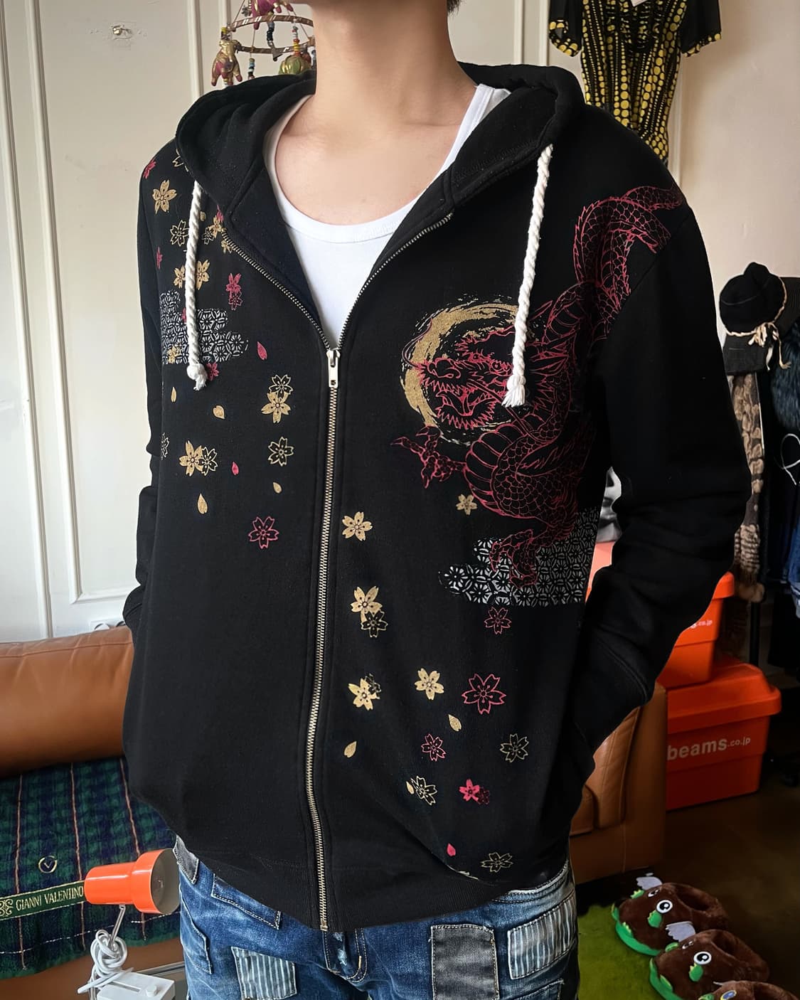 90-00s Miyabi Musubi Oriental Hood Zipup 상품이미지3