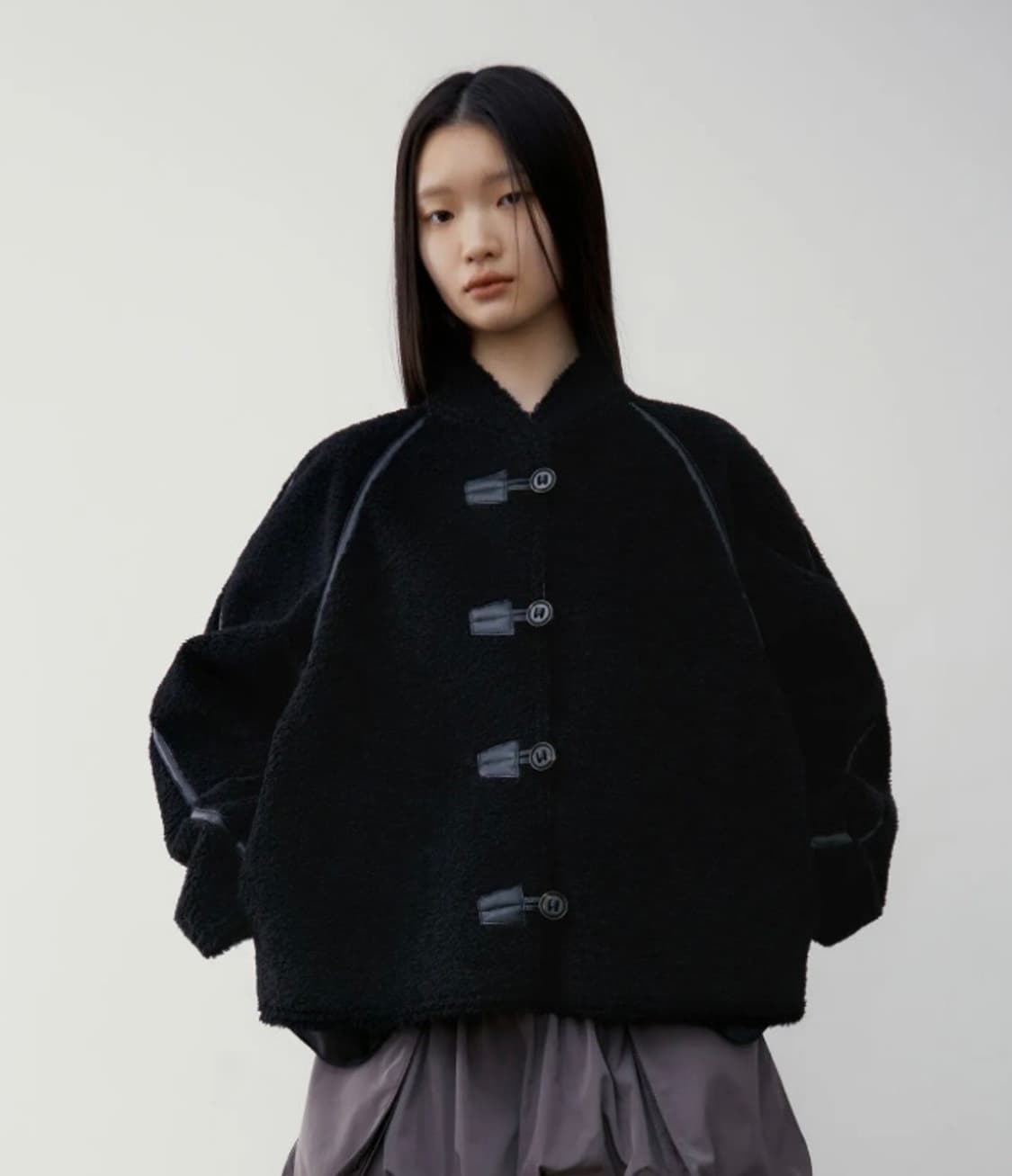 로우클래식 시어링 리버시블 코트 블랙 S 상품이미지1