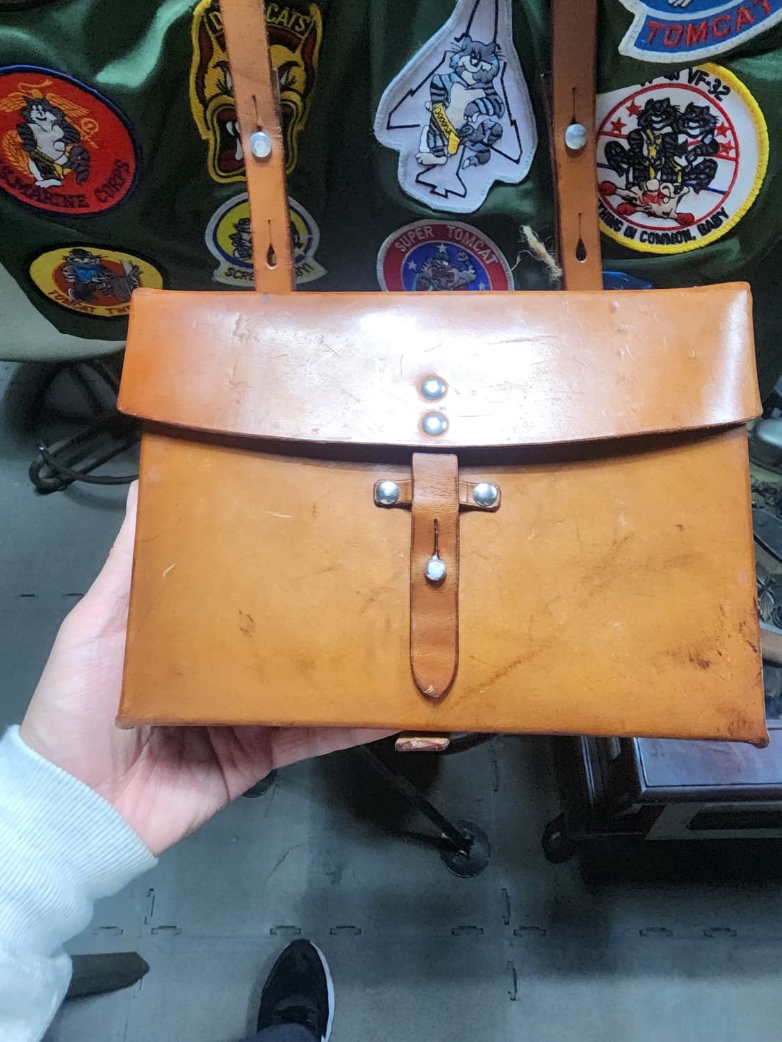 스위스군 가죽 숄더 백 상품이미지4