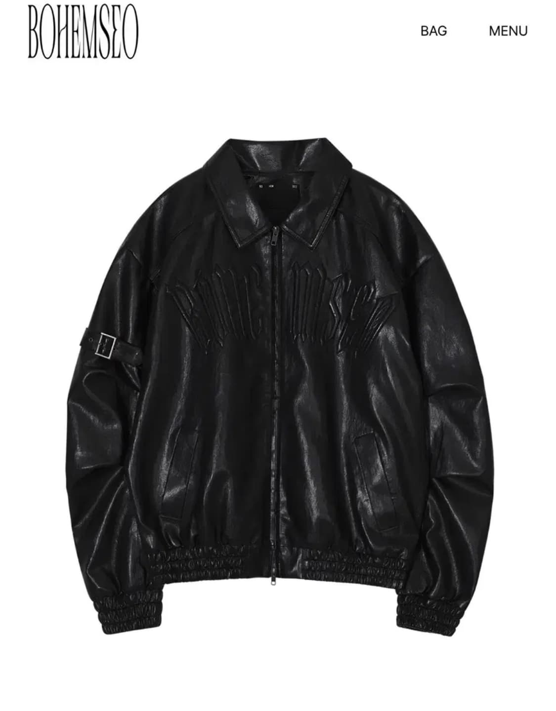 보헤미안서울 엠보 로고 레더 점퍼 상품이미지1