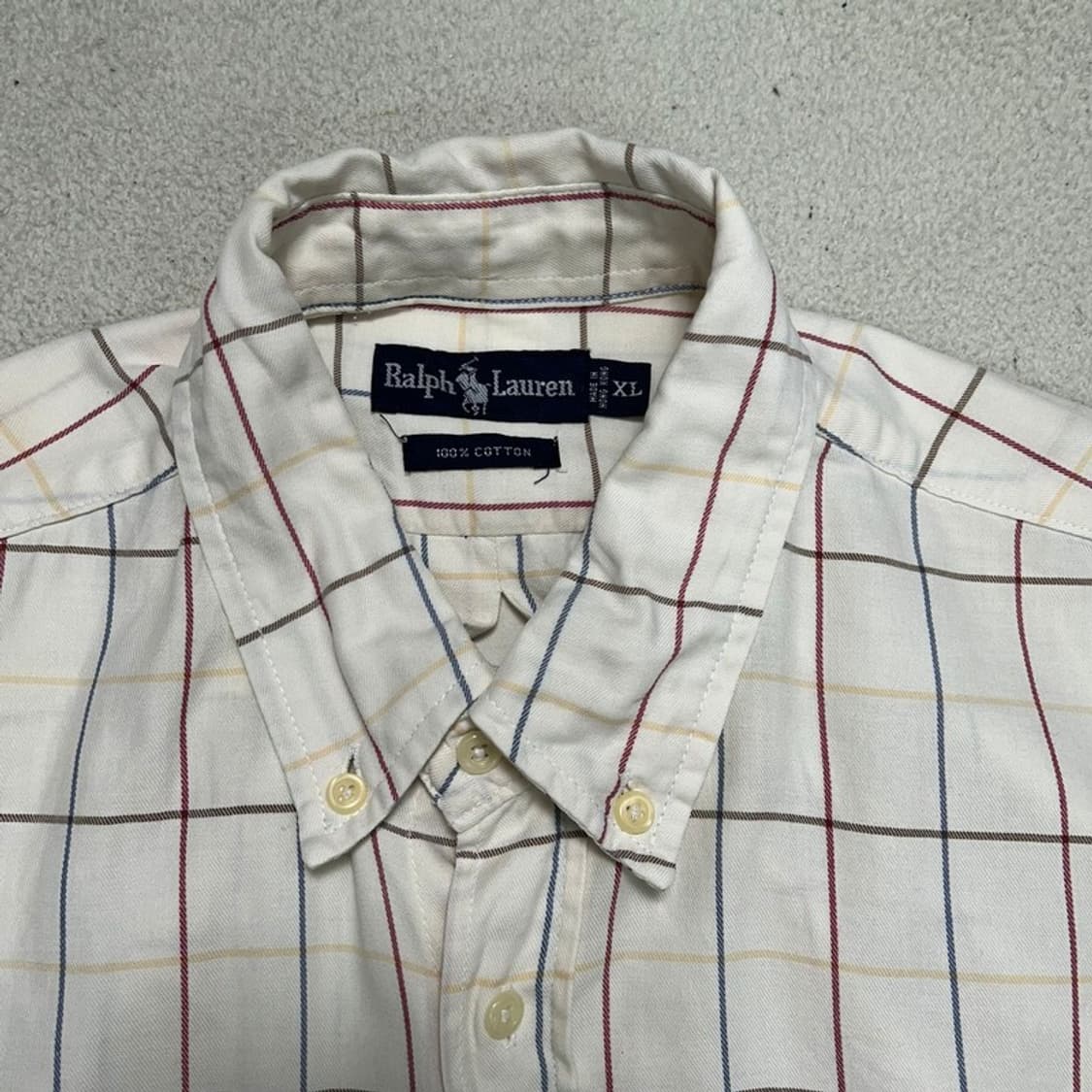 폴로랄플로렌 야머스 반팔 버튼 다운 체크 셔츠 XL 상품이미지4