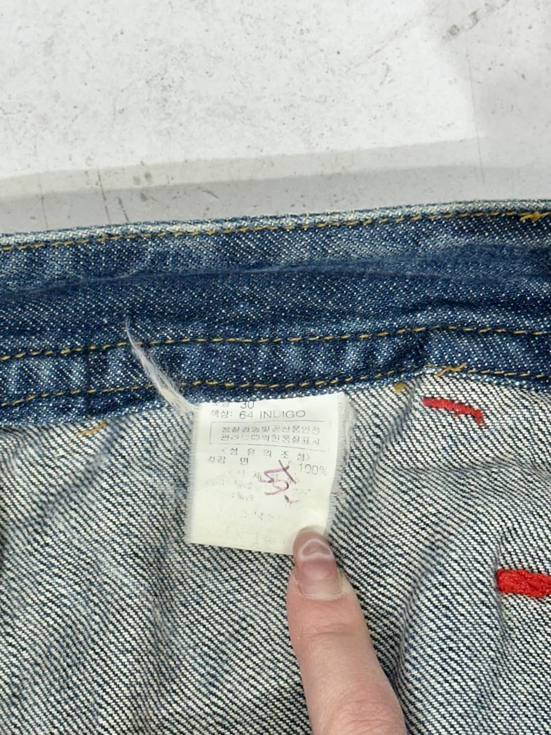 90s 빈티지 중청 포켓 디테일 데님 청 카고 버뮤다 와이드 반바지  상품이미지7